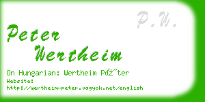 peter wertheim business card